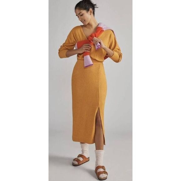 Daily Practice by Anthropologie Barre Midi Dress Size L. B11